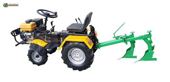 Buy Yellow Black Mini Tractor 4x4 Garden Tractor Rear 2 Tined Plow online manufacture